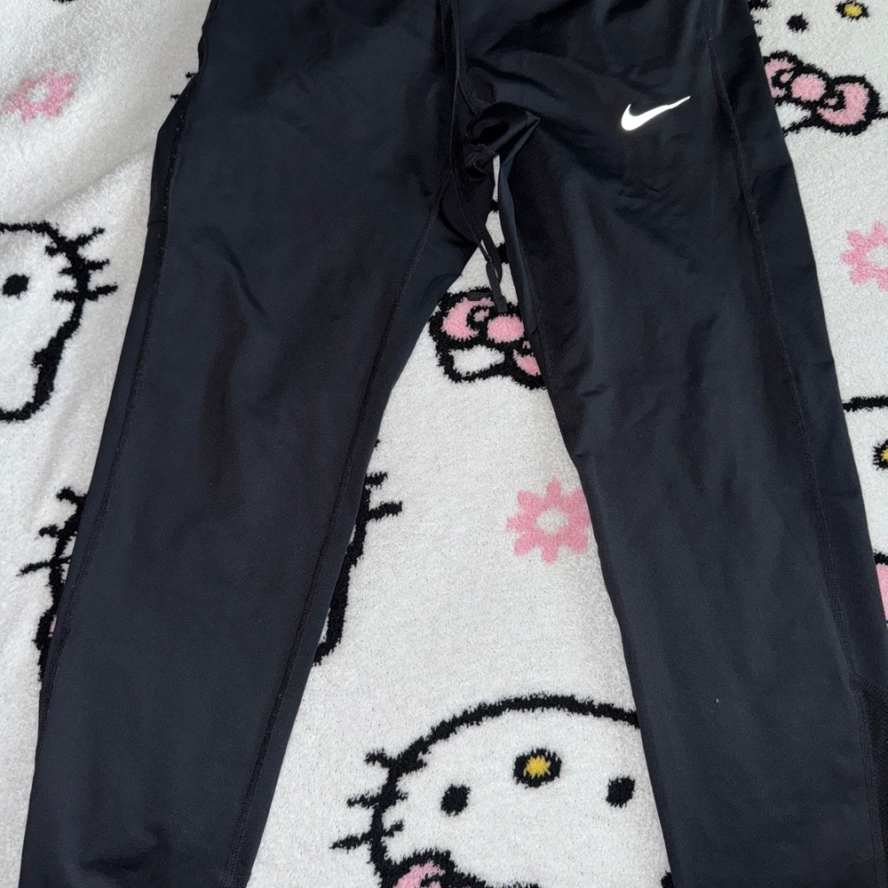 Nike Black Athletic Leggings with Swoosh Logo